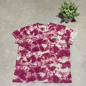 Hollister Tie-dye Pink/White Short Sleeve Logo Tee